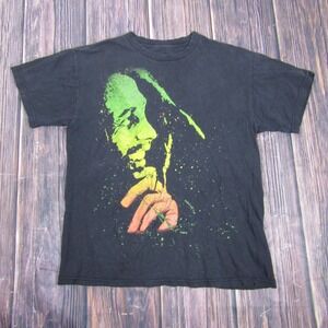 Bob Marley Shirt Mens Medium Black Reggae Zion Rootswear Rasta Graphic Tee Music